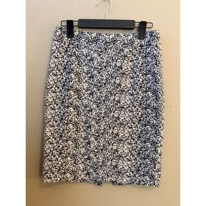 Banana Republic Speckled Pencil Skirt Black White Women’s Small EUC